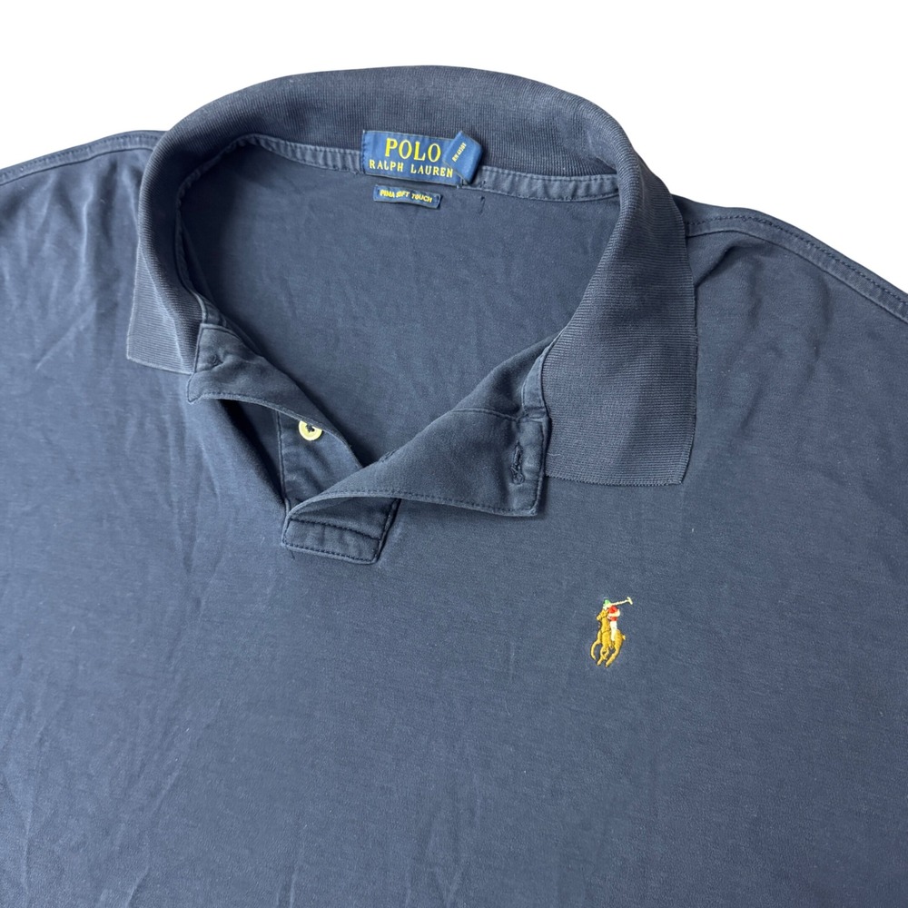 Polo Ralph Lauren Pima Soft Touch Polo Shirt XXL Navy Blue Short Sleeve Cotton